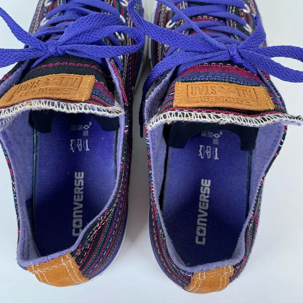 Converse All Star Striped Low Top Junior Sneaker Shoe 648867F Size 5.5 (S128)